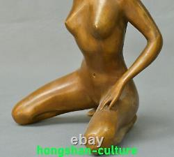 9'' Ancienne Dynastie Chinoise Bronze Femme Belle Beauté Belle Statue Sculpture