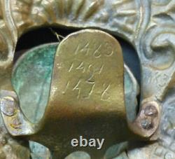 AA 19ème ancien mascaron billard bronze sculpture 18cm580g bouche pivotant homme