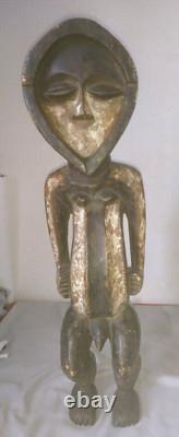ANCIENNE GRANDE STATUE SCULPTURE KWELE du GABON debut 1900 ART AFRICAIN en bois