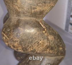ANCIENNE GRANDE STATUE SCULPTURE KWELE du GABON debut 1900 ART AFRICAIN en bois