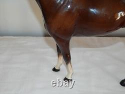 ANCIENNE Grande SCULPTURE Statue Animalière CHEVAL en Céramique