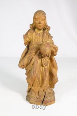 ANCIENNE JOLIE SCULPTURE EN BOIS DE CHENE SCULPTE SAINT APOTRE EPOQUE XVIII ème