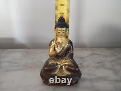 ANCIENNE Petite SCULPTURE Statue en BRONZE BOUDDHA Signée