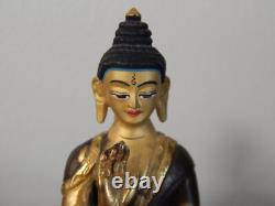 ANCIENNE Petite SCULPTURE Statue en BRONZE BOUDDHA Signée