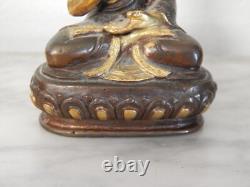 ANCIENNE Petite SCULPTURE Statue en BRONZE BOUDDHA Signée