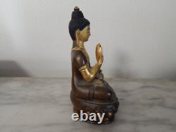 ANCIENNE Petite SCULPTURE Statue en BRONZE BOUDDHA Signée