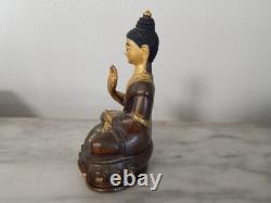 ANCIENNE Petite SCULPTURE Statue en BRONZE BOUDDHA Signée