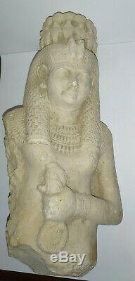 ANCIENNE REPRODUCTION D'ÉGYPTE ANTIQUE SUR CALCAIRE (poids 1,5kg / hauteur 20cm)