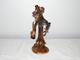 Ancienne Sculpture Statue En Bronze Clown Jouant De La Musique Signée Lohé