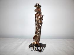 ANCIENNE SCULPTURE STATUE en BRONZE Personnage Signée Lohé