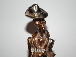 ANCIENNE SCULPTURE STATUE en BRONZE Personnage Signée Lohé
