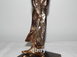 ANCIENNE SCULPTURE STATUE en BRONZE Personnage Signée Lohé