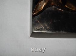 ANCIENNE SCULPTURE STATUE en BRONZE Personnage Signée Lohé