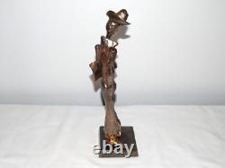 ANCIENNE SCULPTURE STATUE en BRONZE Personnage Signée Lohé