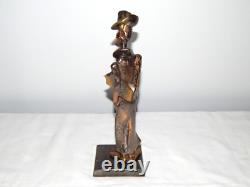 ANCIENNE SCULPTURE STATUE en BRONZE Personnage Signée Lohé