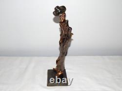 ANCIENNE SCULPTURE STATUE en BRONZE Personnage Signée Lohé