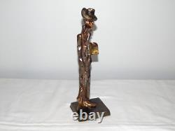 ANCIENNE SCULPTURE STATUE en BRONZE Personnage Signée Lohé