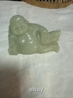 ANCIENNE SCULPTURE Statue BOUDDHA en Pierre de JADE Jadéite