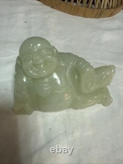 ANCIENNE SCULPTURE Statue BOUDDHA en Pierre de JADE Jadéite