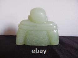 ANCIENNE SCULPTURE Statue BOUDDHA en Pierre de JADE Jadéite
