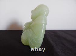 ANCIENNE SCULPTURE Statue BOUDDHA en Pierre de JADE Jadéite