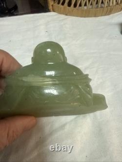 ANCIENNE SCULPTURE Statue BOUDDHA en Pierre de JADE Jadéite