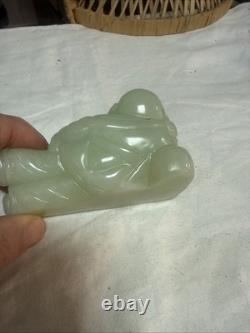 ANCIENNE SCULPTURE Statue BOUDDHA en Pierre de JADE Jadéite