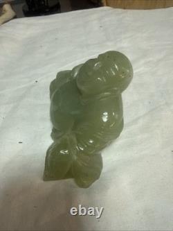 ANCIENNE SCULPTURE Statue BOUDDHA en Pierre de JADE Jadéite