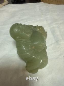 ANCIENNE SCULPTURE Statue BOUDDHA en Pierre de JADE Jadéite