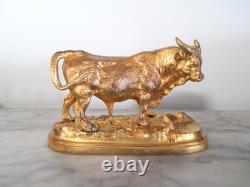 ANCIENNE SCULPTURE Statue en BRONZE TAUREAU