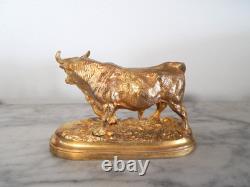 ANCIENNE SCULPTURE Statue en BRONZE TAUREAU