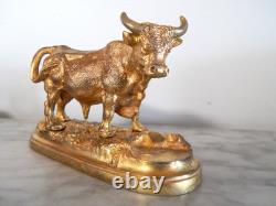 ANCIENNE SCULPTURE Statue en BRONZE TAUREAU