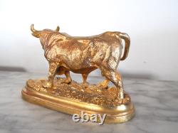 ANCIENNE SCULPTURE Statue en BRONZE TAUREAU
