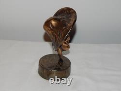 ANCIENNE SCULPTURE Statue en BRONZE Visage Signée Yves Lohé