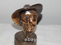 ANCIENNE SCULPTURE Statue en BRONZE Visage Signée Yves Lohé