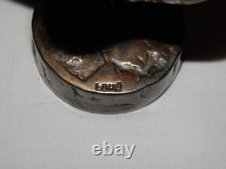 ANCIENNE SCULPTURE Statue en BRONZE Visage Signée Yves Lohé