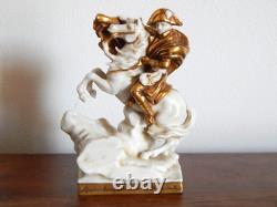 ANCIENNE SCULPTURE Statue en PORCELAINE SCHEIBE ALSBACH ALLEMAGNE Napoléon