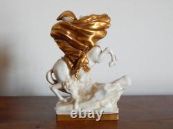 ANCIENNE SCULPTURE Statue en PORCELAINE SCHEIBE ALSBACH ALLEMAGNE Napoléon
