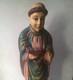 Ancienne Sculpture Religieuse Bois Statue Saint Locronan Quimper Bretagne Moine
