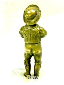 ANCIENNE STATUETTE STATUE SCULPTURE BRONZE MINIATURE PERSONNAGE VETEMENT 18 éme