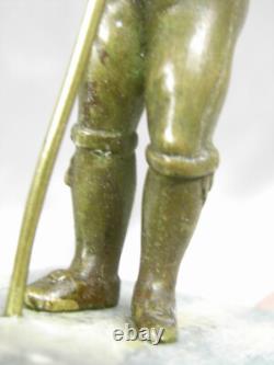 ANCIENNE STATUETTE STATUE SCULPTURE BRONZE MINIATURE PERSONNAGE VETEMENT 18 éme