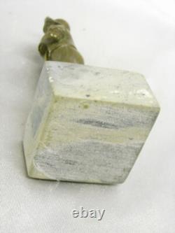 ANCIENNE STATUETTE STATUE SCULPTURE BRONZE MINIATURE PERSONNAGE VETEMENT 18 éme