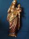 Ancienne Statue/bois Sculpte Dore/la Vierge A L'enfant/xviii-xixème/32,5cm/0,9kg