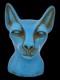 Ancienne Statue Egyptienne Antique Pierre Buste Bleu Sculpture D&eacute;esse Chat Ba