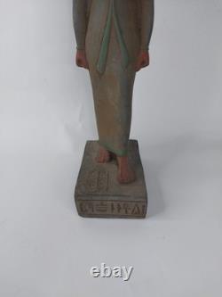 ANCIENNE STATUE EGYPTIENNE ANTIQUE pierre grande sculpture ISIS portant le