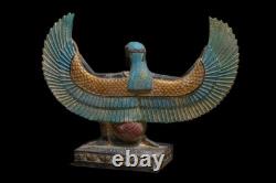 ANCIENNE STATUE EGYPTIENNE DÉESSE ISIS, sculpture de la déesse ailée Isis fai