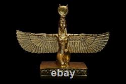 ANCIENNE STATUE EGYPTIENNE DÉESSE ISIS, sculpture égyptienne déesse ailée Isis