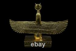 ANCIENNE STATUE EGYPTIENNE DÉESSE ISIS, sculpture égyptienne déesse ailée Isis