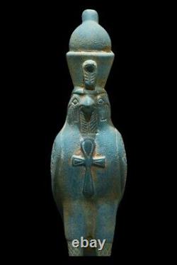 ANCIENNE STATUE EGYPTIENNE PIERRE De Dieu Horus Faucon Sculpture Symbole Clé