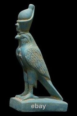 ANCIENNE STATUE EGYPTIENNE PIERRE De Dieu Horus Faucon Sculpture Symbole Clé